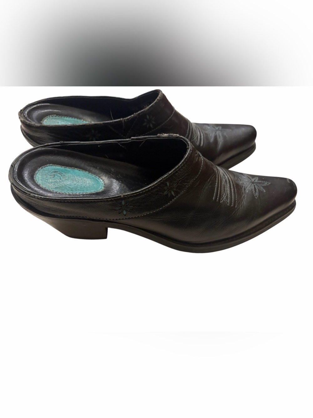 Ariat Shoes Boot Style Toe, Size 8.5
Black Leather With Turquoise
Embroidery